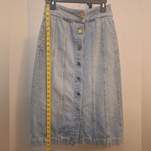 Frame Denim High Waist Button-Front Skirt Size 28